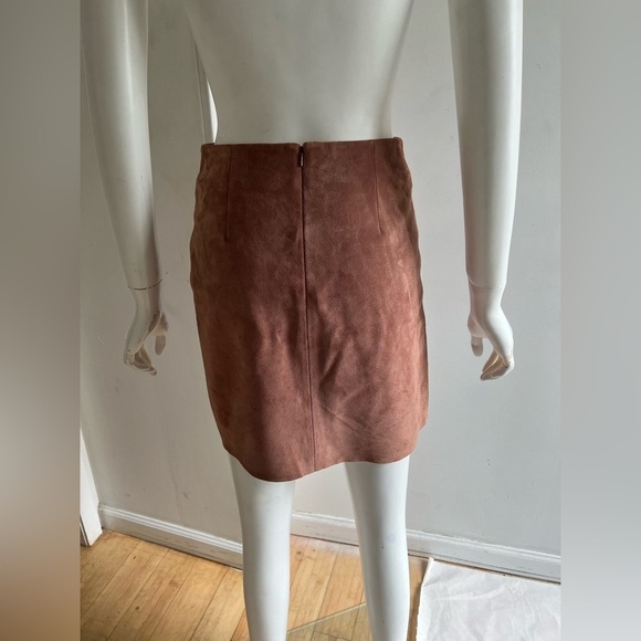 Reiss Pippa Dusty Pink Real Suede Mini Skirt US 2 UK 6 - Picture 3 of 7